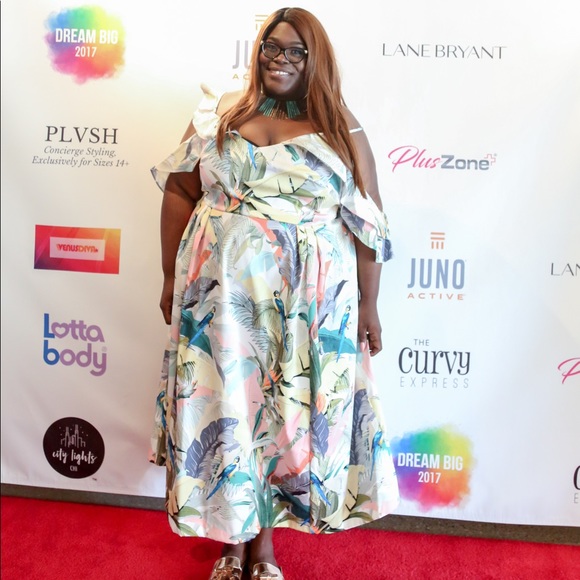 ASOS Curve Floral Bird Spring/Summer Party Dress - Picture 12 of 14